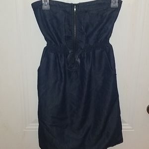 Denim strapless dress